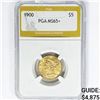 Image 1 : 1900 $5 Gold Half Eagle PGA MS65+