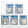Image 1 : 5 2015-P American Silver Eagle ICG-MS69 RARE P