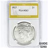 Image 1 : 1927 Silver Peace Dollar PGA MS63