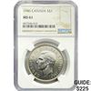 Image 1 : 1946 $1 .6oz Canada Silver NGC MS61