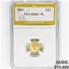 Image 1 : 1884 Rare Gold Dollar PGA MS66+ PL