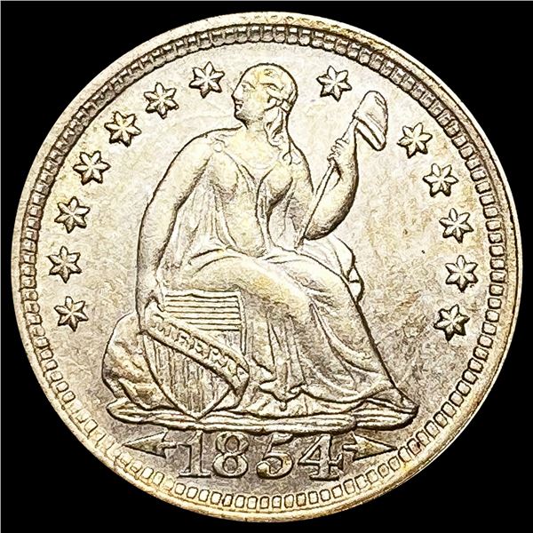 1854 Arws Seated Liberty Half Dime UNCIRCULATED