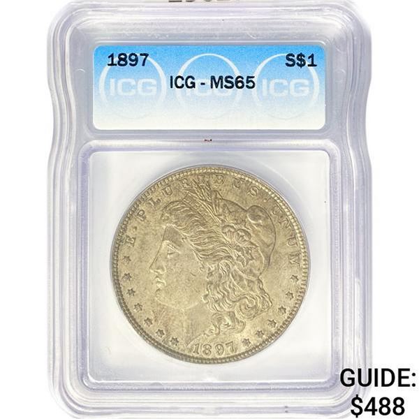 1897 Morgan Silver Dollar ICG MS65