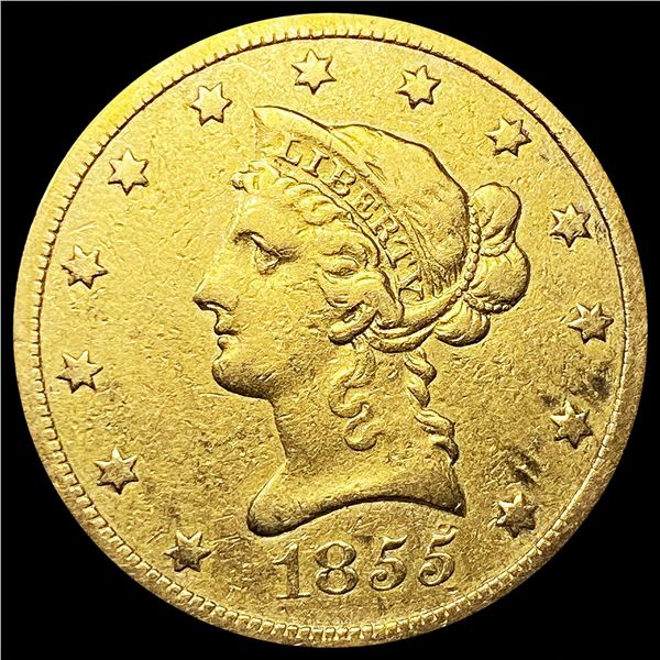 1855-O $10 Gold Eagle NICELY CIRCULATED