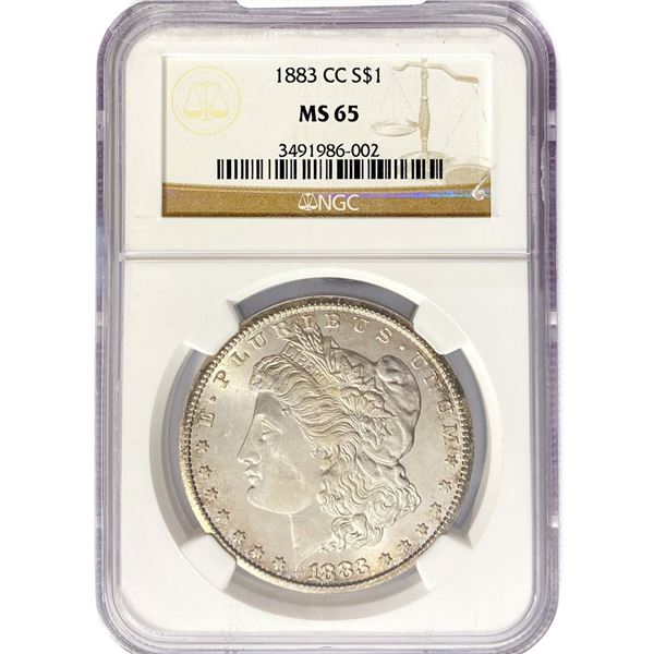 1883-CC Morgan Silver Dollar NGC MS65