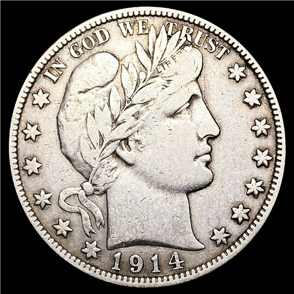 1914-S Barber Half Dollar LIGHTLY CIRCULATED