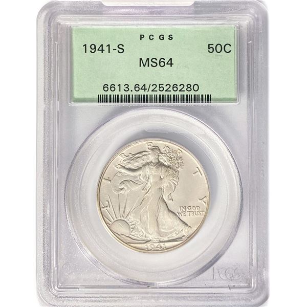 1941-S Walking Liberty Half Dollar PCGS MS64