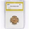 Image 1 : 1871 Two Cent Piece PGA MS65 RED
