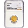 Image 1 : 1928 $2.50 Gold Quarter Eagle NGC MS62