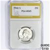 Image 1 : 1942-S Washington Silver Quarter PGA MS65