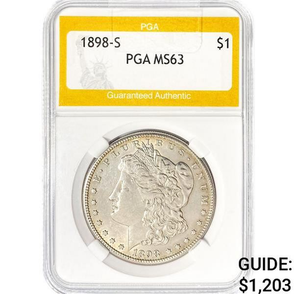 1898-S Morgan Silver Dollar PGA MS63