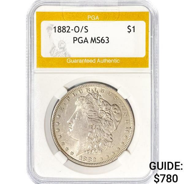 1882-O/S Morgan Silver Dollar PGA MS63