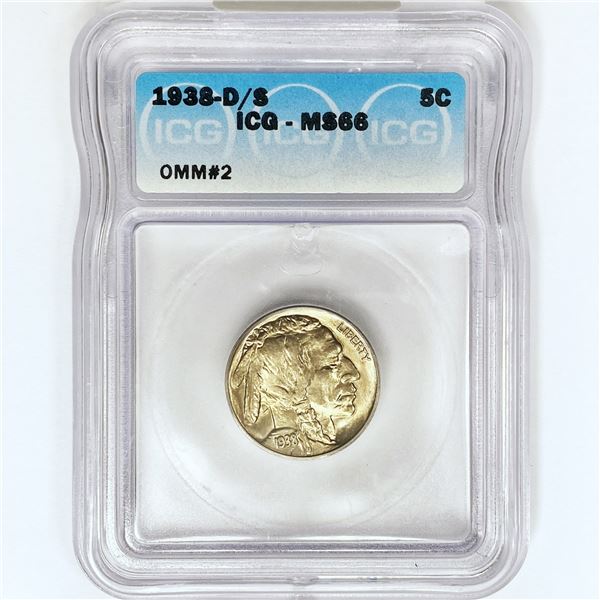1938-D/S Buffalo Nickel ICG MS66 OMM#2