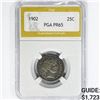 Image 1 : 1902 Barber Quarter PGA PR65