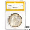 Image 1 : 1890-CC Morgan Silver Dollar PGA MS64