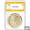 Image 1 : 1921 Silver Peace Dollar PGA MS63