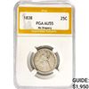 Image 1 : 1838 Seated Liberty Quarter PGA AU55 No Drapery