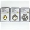 Image 1 : (3) 2022 US Mint Set w/ .25oz Gold & Silver NGC PF