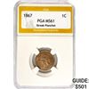 Image 1 : 1867 Indian Head Cent PGA MS61 Streak Planchet