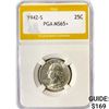 Image 1 : 1942-S Washington Silver Quarter PGA MS65+