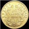 Image 2 : 1860-A France .1867oz Gold 20 Francs UNCIRCULATED