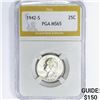 Image 1 : 1942-S Washington Silver Quarter PGA MS65