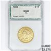 Image 1 : 1893 Liberty Head Dime PCI MS62 PL