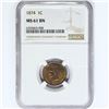 Image 1 : 1874 Indian Head Cent NGC MS61 BN