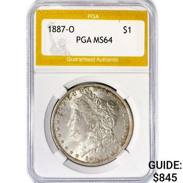 1887-O Morgan Silver Dollar PGA MS64