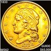 Image 1 : 1833 $2.50 Gold Quarter Eagle UNCIRCULATED
