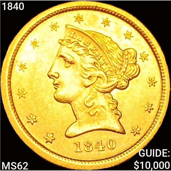 1840 $5 Gold Half Eagle UNCIRCULATED