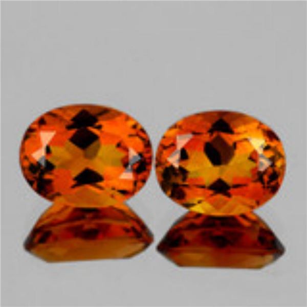 Natural Rare Madeira Top Orange Citrine Pair - FL