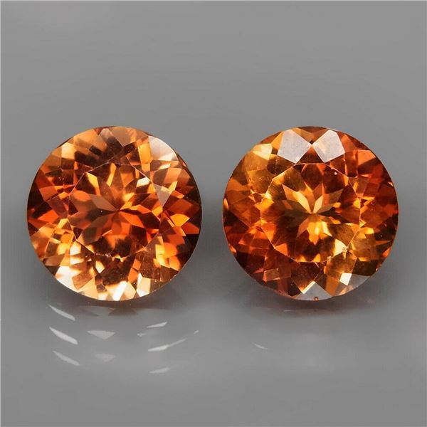 Natural Brazil Imperial Champagne Topaz Pair 10.00 MM