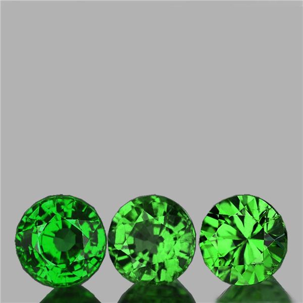 Natural Chrome Green Tsavorite Garnet 3 Pcs