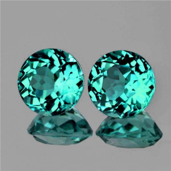 Natural Paraiba Green Blue Apatite Pair - {Flawless-VVS}