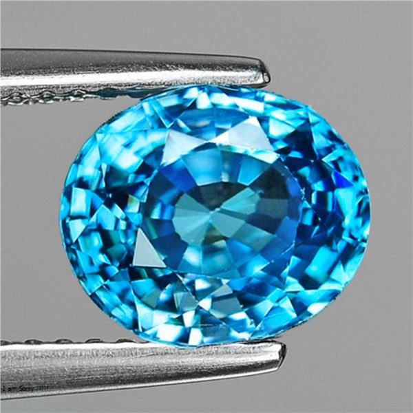 Natural Cambodian Blue Zircon 2.75 Cts {Flawless-VVS1}