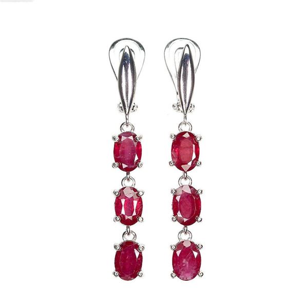 Natural African Red Ruby Earrings