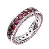 Image 1 : Natural Pink Rhodolite Garnet Eternity Ring