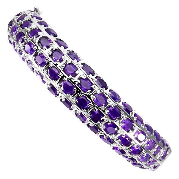 Natural Unheated Brazil Purple Amethyst Bangle