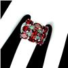 Image 1 : Natural Mozambique Garnet Emerald Ring