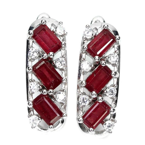 Natural Pigeon Blood  Red Ruby Earrings