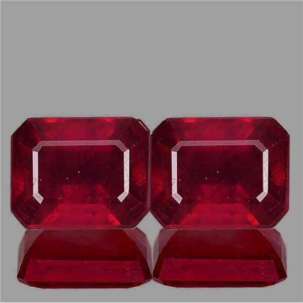 Natural AAA Fire Red Mozambique Ruby Pair