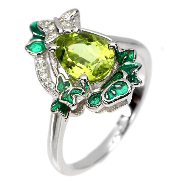 Natural Unheated Peridot Ring