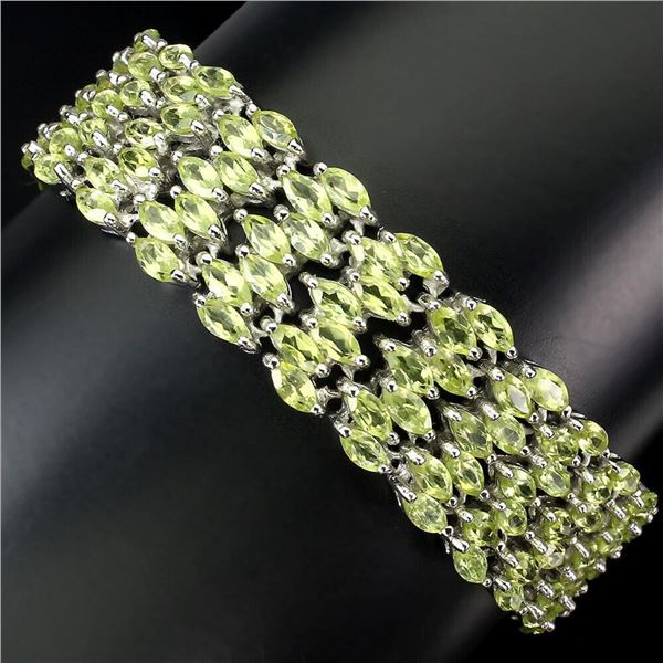 Natural Unheated Peridot  Bracelet