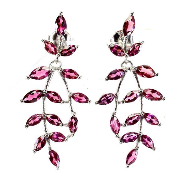 Natural Unheated Rhodolite Garnet  Earrings