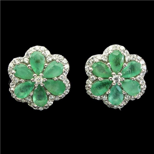 Natural Colombian  Emerald Earrings