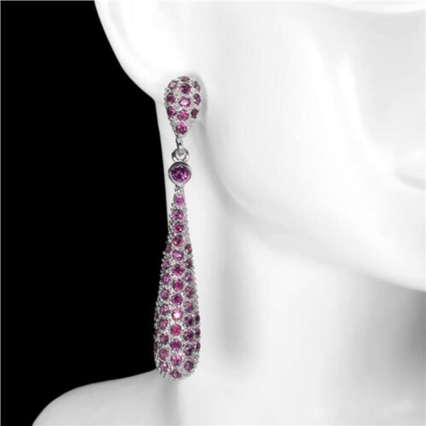 Natural Unheated Rhodolite Garnet Earrings