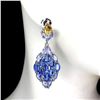 Image 1 : Natural  Blue Kyanite  Citrine Tanzanite Earrings