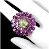 Image 1 : Natural Rhodolite Garnet & Peridot Ring