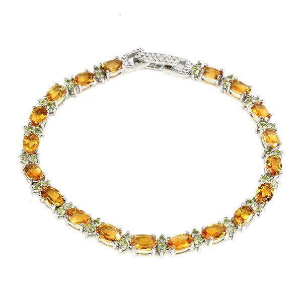 Natural Unheated Oval Brazil Citrine Bracelet